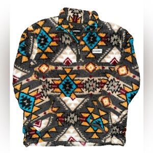 Hooey Fleece Pullover Jacket 1/4 Zip Small Aztec Southwestern